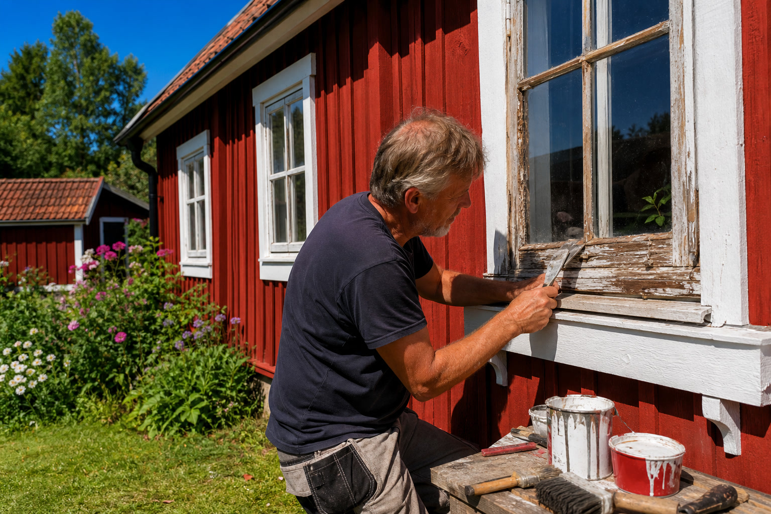 Vanhan puutalon ja ikkunoiden restaurointi